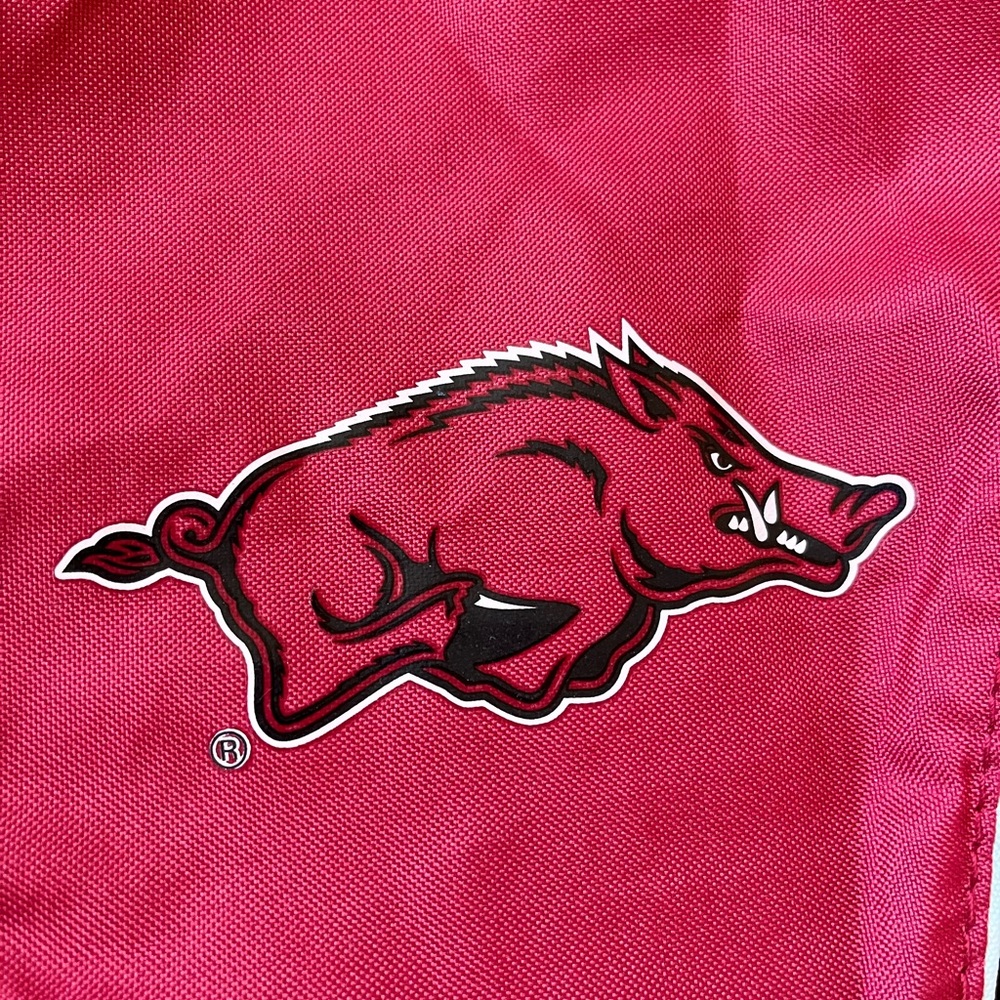 Arkansas Razorbacks Red and Black Drawstring Bag - Picture 2 of 3